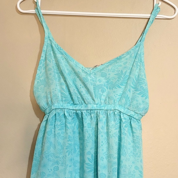 3/$10⚡️La Vie En Rose Floral Aqua Print Spaghetti Strap Nighty Slip Chamise - Picture 3 of 11
